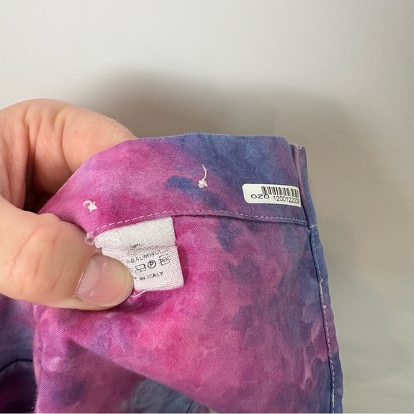 Etro Milano Womens Pink Tie Dye Button Down Blouse Paisley Embroidery - Picture 4 of 5